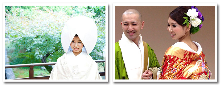 知恩院の結婚式1 白無垢 銀彩孔雀に花車 を利用されたお客様 京都の神社結婚式 京和装wedding華結び