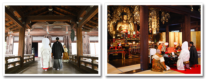 知恩院の結婚式3 白無垢 相良牡丹に飛鶴 を利用されたお客様 京都の神社結婚式 京和装wedding華結び